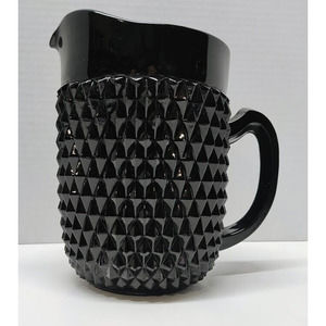 Indiana Glass Tiara Cameo Black Diamond Point Pitcher 8" - 64ozs.